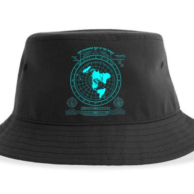 Gleasons New Standard Map Of The World Flat Earth Sustainable Bucket Hat