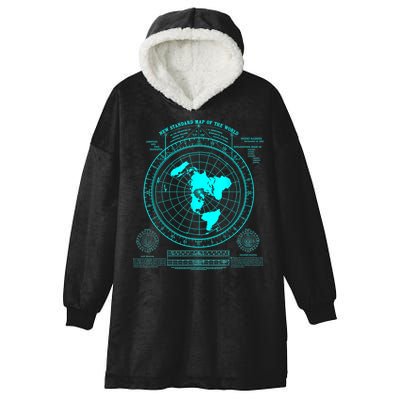 Gleasons New Standard Map Of The World Flat Earth Hooded Wearable Blanket