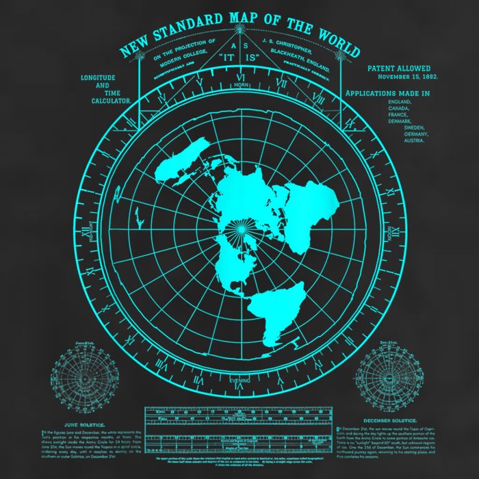 Gleasons New Standard Map Of The World Flat Earth Adult Drive Performance Visor