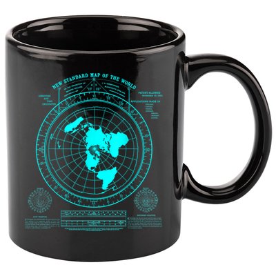 Gleasons New Standard Map Of The World Flat Earth 11oz C Handle Ceramic Mug