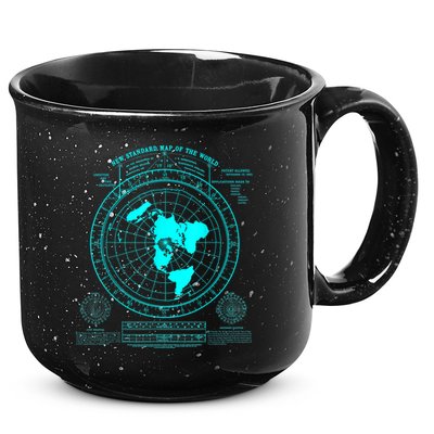 Gleasons New Standard Map Of The World Flat Earth 15oz Campfire Ceramic Mug