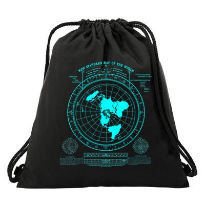 Gleasons New Standard Map Of The World Flat Earth Drawstring Bag