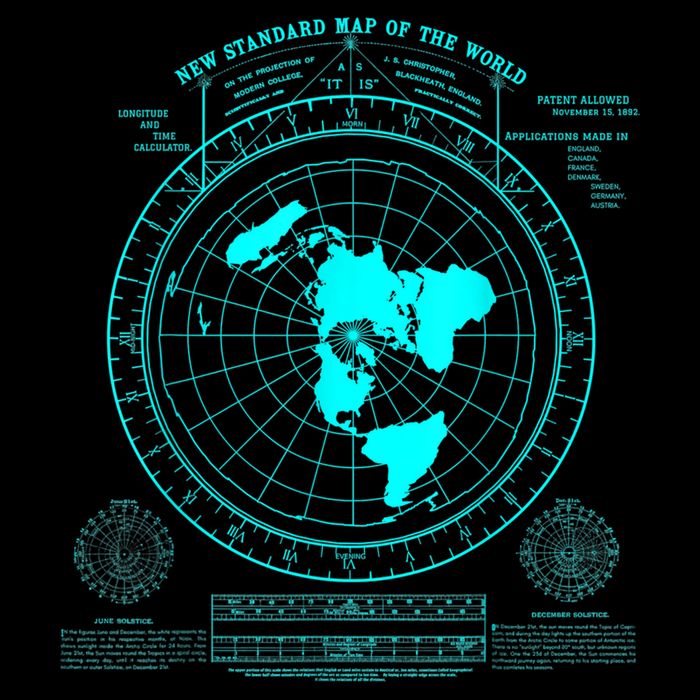 Gleasons New Standard Map Of The World Flat Earth Drawstring Bag
