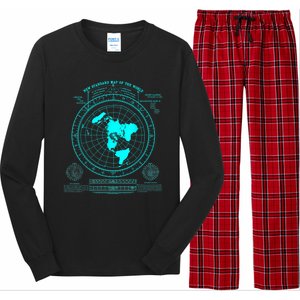 Gleasons New Standard Map Of The World Flat Earth Long Sleeve Pajama Set