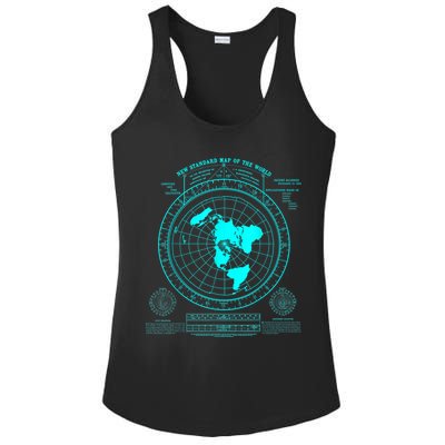 Gleasons New Standard Map Of The World Flat Earth Ladies PosiCharge Competitor Racerback Tank