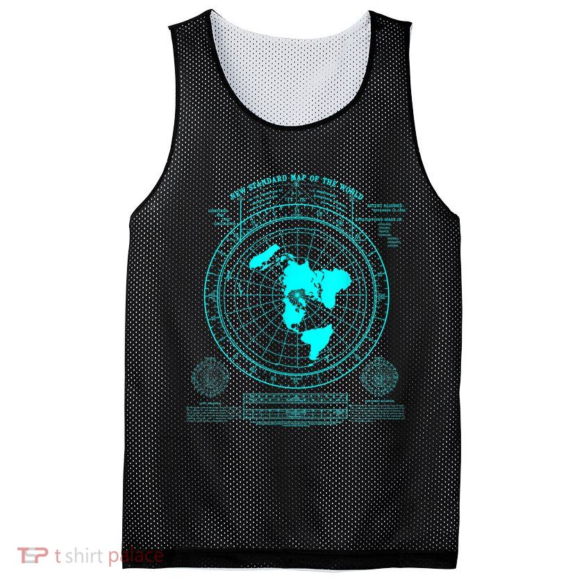 Gleasons New Standard Map Of The World Flat Earth Mesh Reversible Basketball Jersey Tank