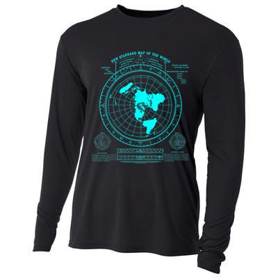 Gleasons New Standard Map Of The World Flat Earth Cooling Performance Long Sleeve Crew