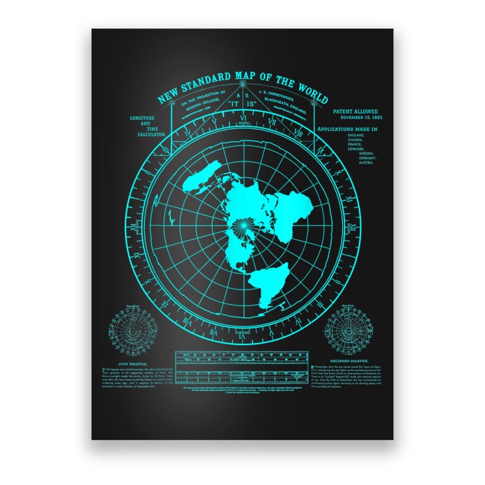 Gleasons New Standard Map Of The World Flat Earth Poster