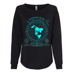 Gleasons New Standard Map Of The World Flat Earth Womens California Wash Sweatshirt