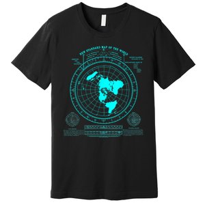 Gleasons New Standard Map Of The World Flat Earth Premium T-Shirt