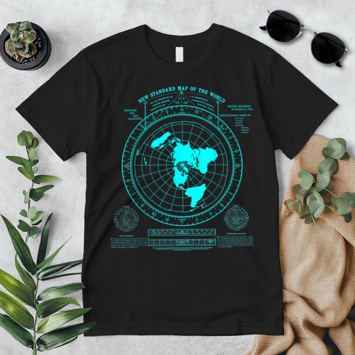 Gleasons New Standard Map Of The World Flat Earth Premium T-Shirt