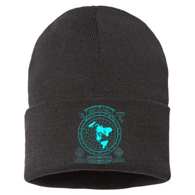 Gleasons New Standard Map Of The World Flat Earth Sustainable Knit Beanie