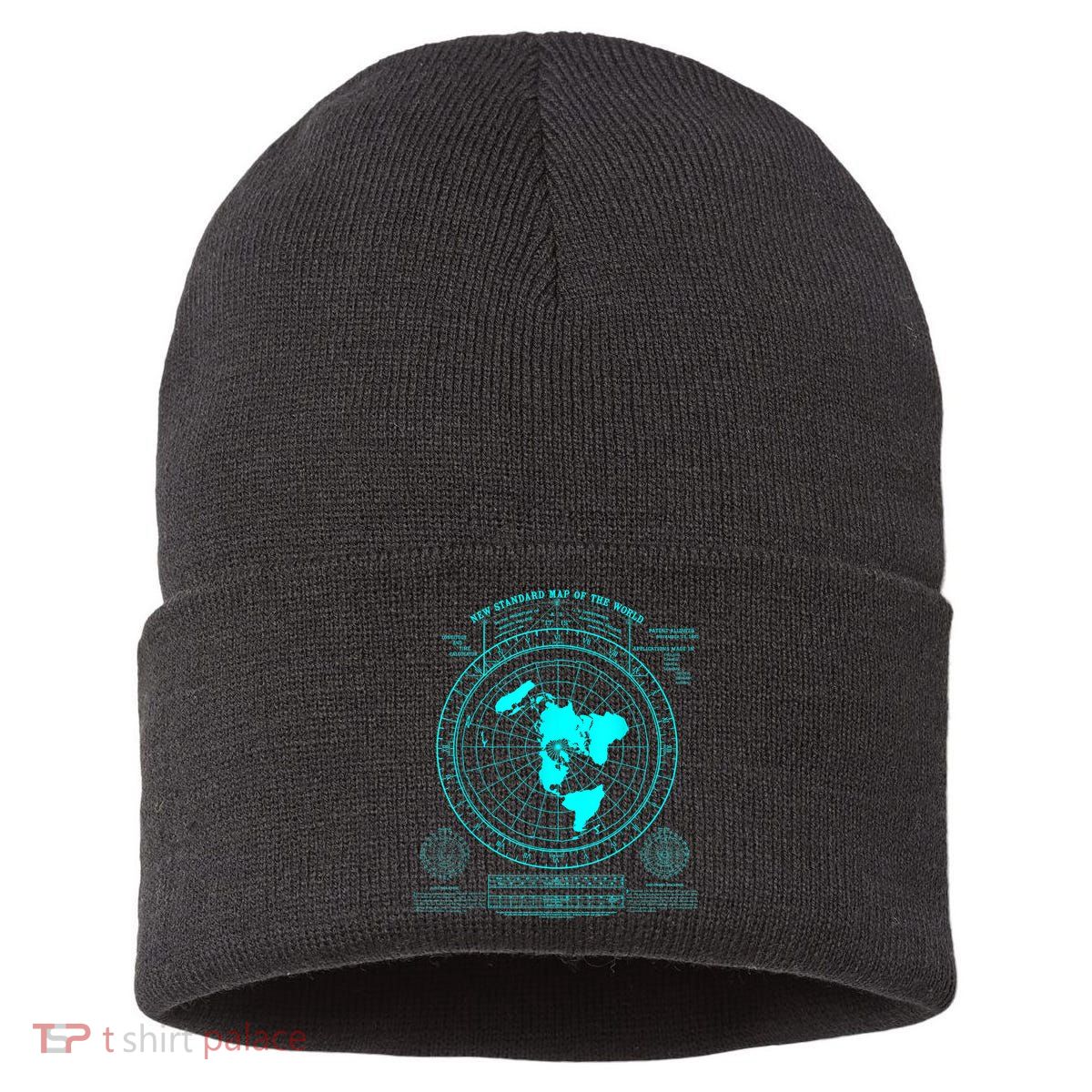 Gleasons New Standard Map Of The World Flat Earth Sustainable Knit Beanie