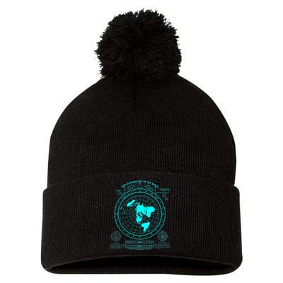 Gleasons New Standard Map Of The World Flat Earth Pom Pom 12in Knit Beanie