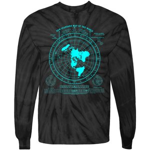 Gleasons New Standard Map Of The World Flat Earth Tie-Dye Long Sleeve Shirt