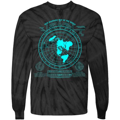 Gleasons New Standard Map Of The World Flat Earth Tie-Dye Long Sleeve Shirt
