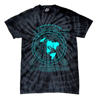 Gleasons New Standard Map Of The World Flat Earth Tie-Dye T-Shirt