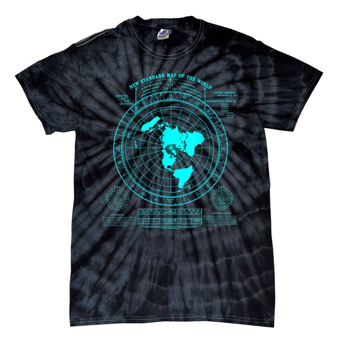 Gleasons New Standard Map Of The World Flat Earth Tie-Dye T-Shirt