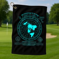Gleasons New Standard Map Of The World Flat Earth Golf Towel