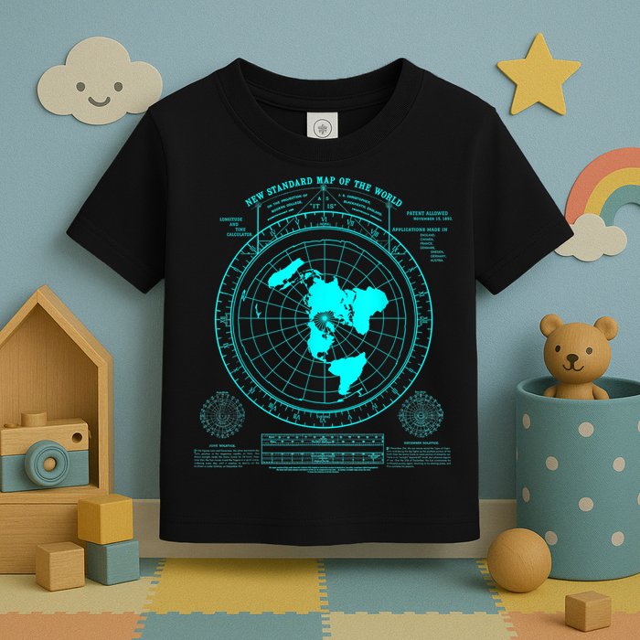 Gleasons New Standard Map Of The World Flat Earth Toddler T-Shirt