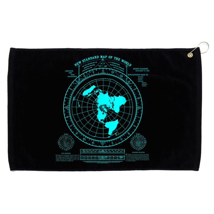 Gleasons New Standard Map Of The World Flat Earth Grommeted Golf Towel