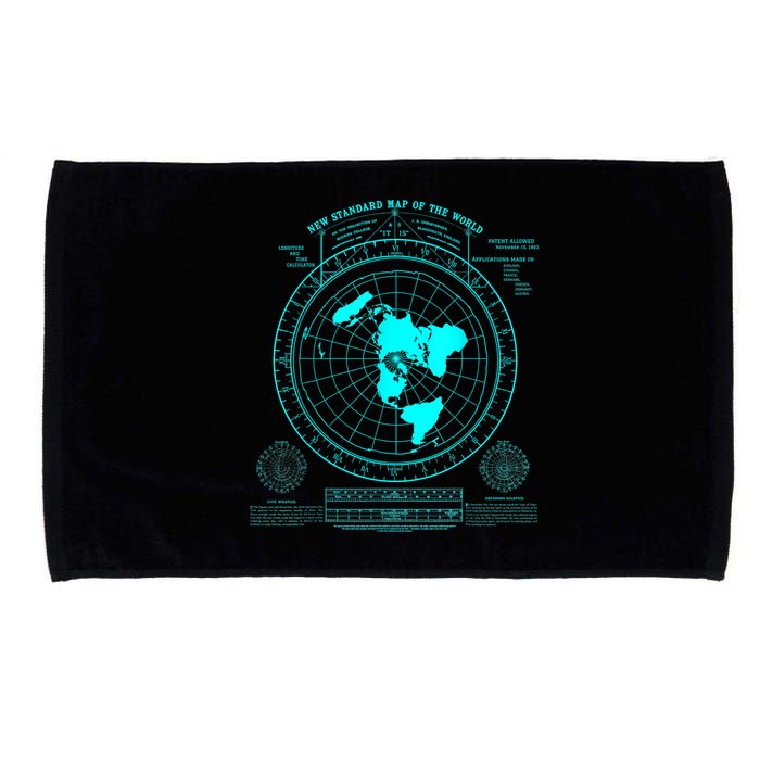 Gleasons New Standard Map Of The World Flat Earth Microfiber Hand Towel