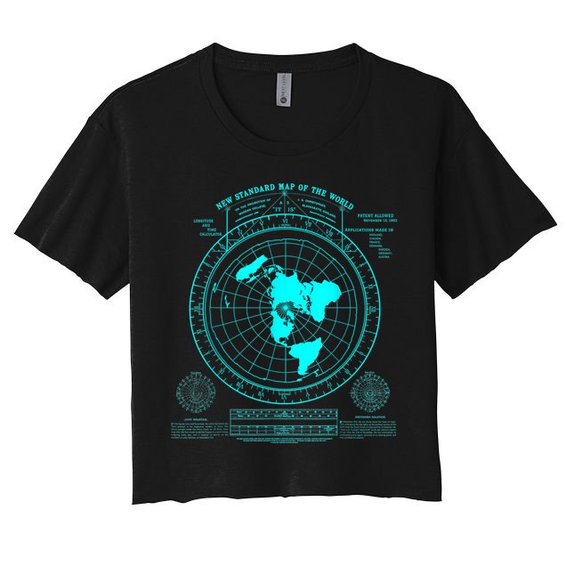 Gleasons New Standard Map Of The World Flat Earth Crop Top