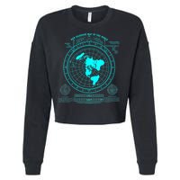 Gleasons New Standard Map Of The World Flat Earth Cropped Pullover Crew