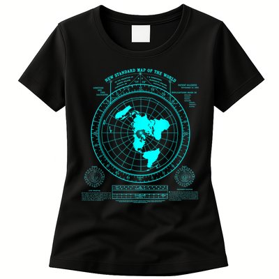Gleasons New Standard Map Of The World Flat Earth Womens T-Shirt