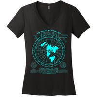 Gleasons New Standard Map Of The World Flat Earth Women's V-Neck T-Shirt