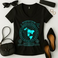 Gleasons New Standard Map Of The World Flat Earth Women's V-Neck T-Shirt