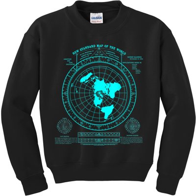 Gleasons New Standard Map Of The World Flat Earth Kids Sweatshirt