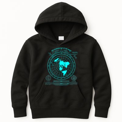 Gleasons New Standard Map Of The World Flat Earth Kids Hoodie