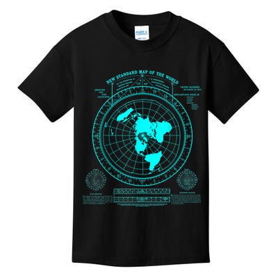 Gleasons New Standard Map Of The World Flat Earth Kids T-Shirt