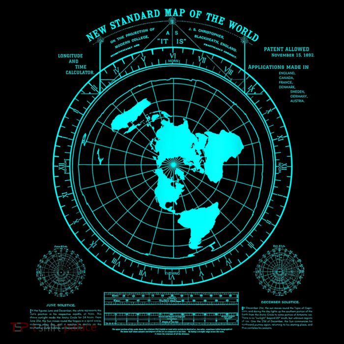 Gleasons New Standard Map Of The World Flat Earth Kids T-Shirt