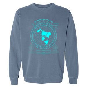 Gleasons New Standard Map Of The World Flat Earth Garment-Dyed Sweatshirt