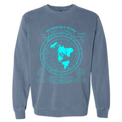 Gleasons New Standard Map Of The World Flat Earth Garment-Dyed Sweatshirt