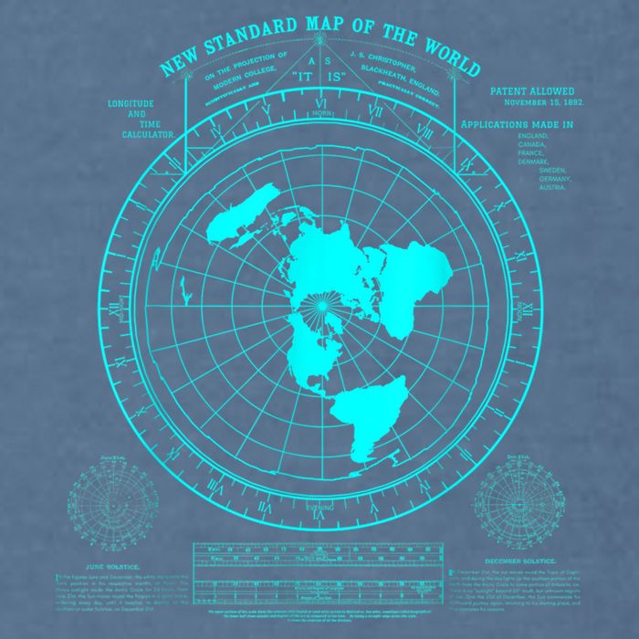 Gleasons New Standard Map Of The World Flat Earth Garment-Dyed Sweatshirt