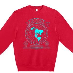 Gleasons New Standard Map Of The World Flat Earth Premium Crewneck Sweatshirt