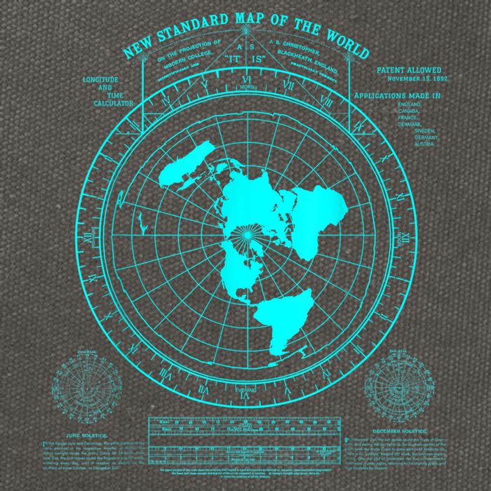 Gleasons New Standard Map Of The World Flat Earth Cotton Canvas Backpack