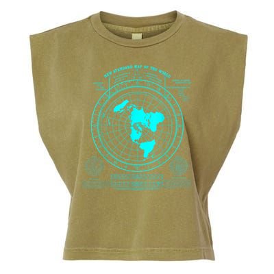 Gleasons New Standard Map Of The World Flat Earth Garment-Dyed Women's Muscle Tee