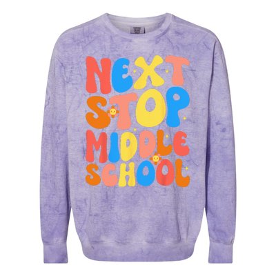 Groovy Next Stop Middle School Elementary School Graduation Colorblast Crewneck Sweatshirt