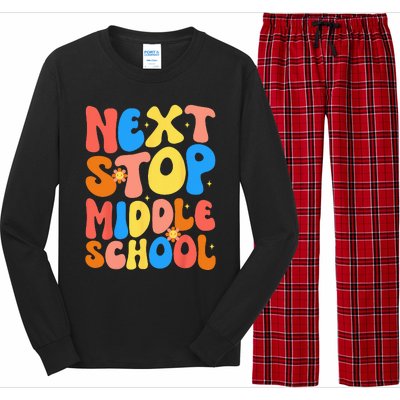 Groovy Next Stop Middle School Elementary School Graduation Long Sleeve Pajama Set