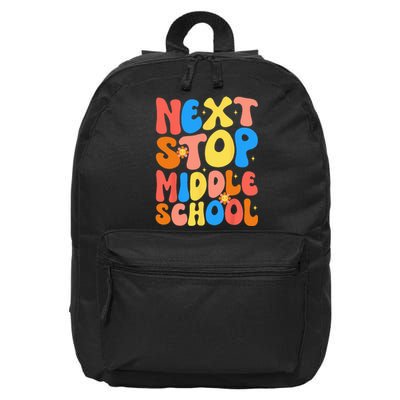 Groovy Next Stop Middle School Elementary School Graduation 16 in Basic Backpack