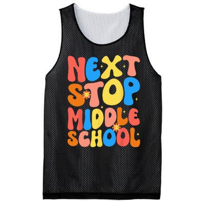 Groovy Next Stop Middle School Elementary School Graduation Mesh Reversible Basketball Jersey Tank