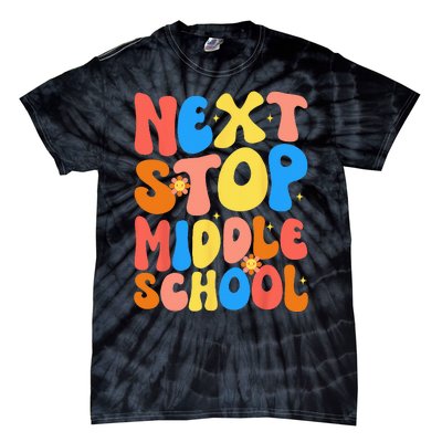 Groovy Next Stop Middle School Elementary School Graduation Tie-Dye T-Shirt