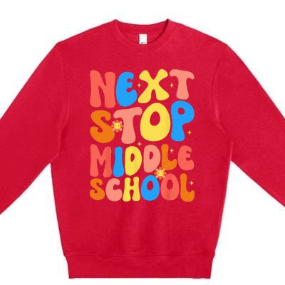 Groovy Next Stop Middle School Elementary School Graduation Premium Crewneck Sweatshirt