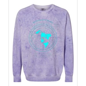 GleasonS New Standard Map Of The World Flat Earth Colorblast Crewneck Sweatshirt