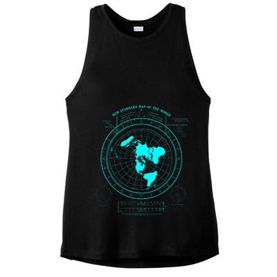 GleasonS New Standard Map Of The World Flat Earth Ladies PosiCharge Tri-Blend Wicking Tank