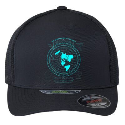 GleasonS New Standard Map Of The World Flat Earth Flexfit Unipanel Trucker Cap
